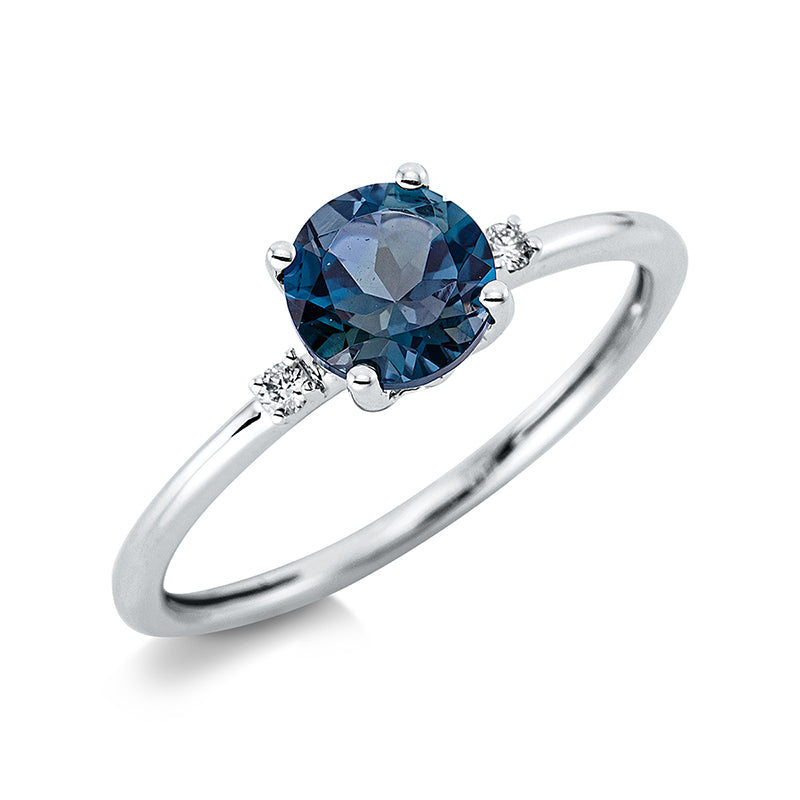 Farbstein Fashion Ring Weißgold 18kt 0,03ct