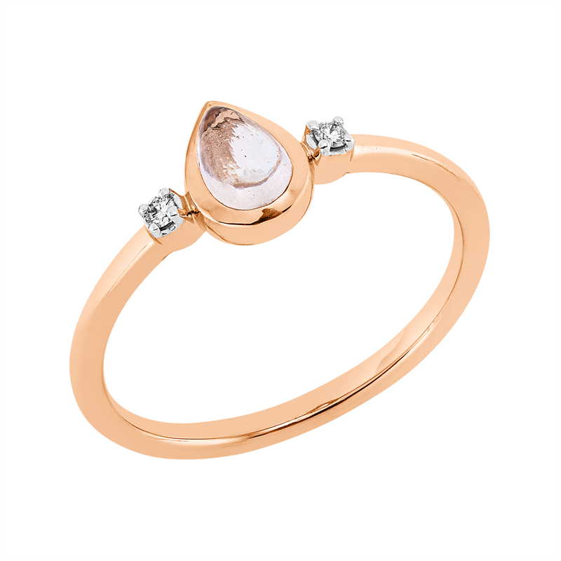 Farbstein Fashion Ring Rotgold 18kt 0,03ct