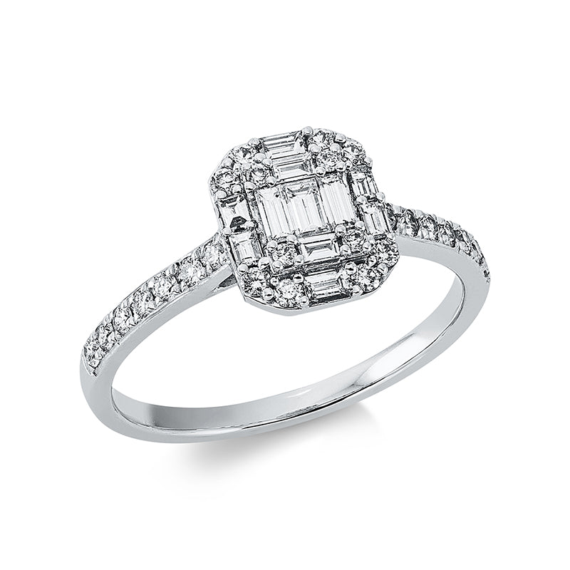 Baguette Illusion Ring Weißgold 18kt Ref-1DH87
