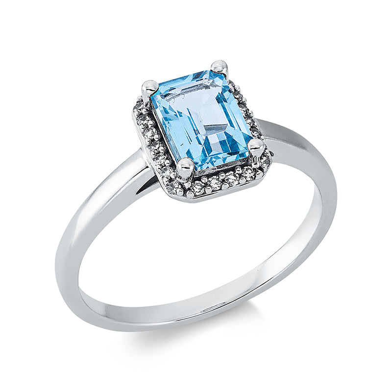 Farbstein Fashion Ring Weißgold 18kt 0,09ct