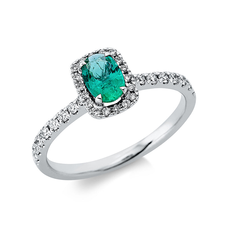 Farbstein Classic Ring Weißgold 18kt Ref-1DK34