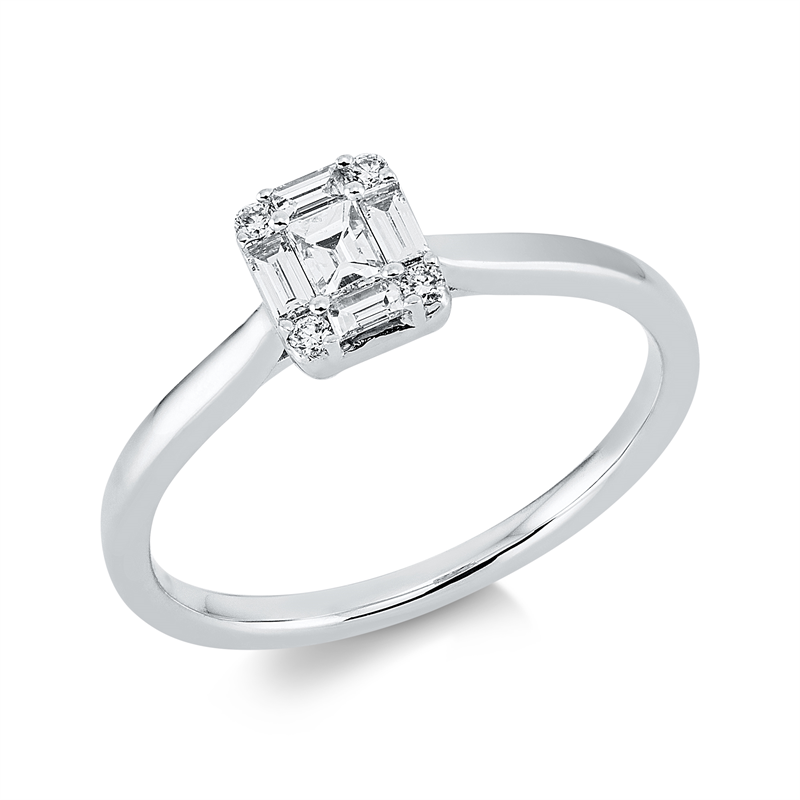 Baguette Illusion Ring Weißgold 18kt Ref-1DN91