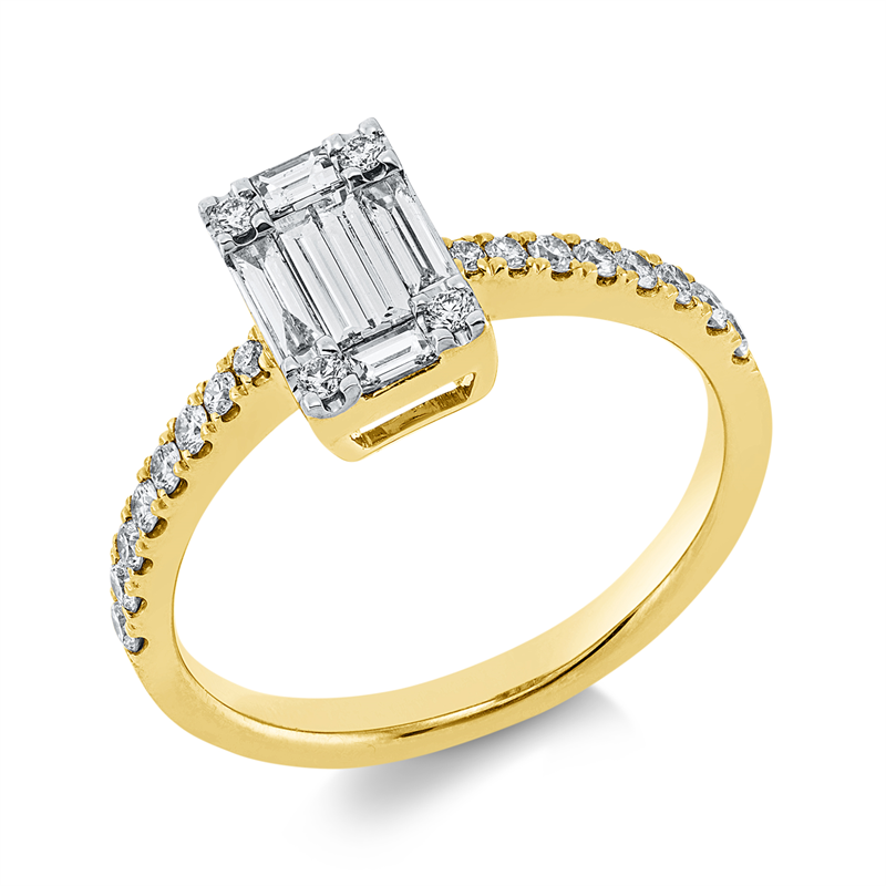 Baguette Illusion Ring Gelbgold 18kt Ref-1DO45