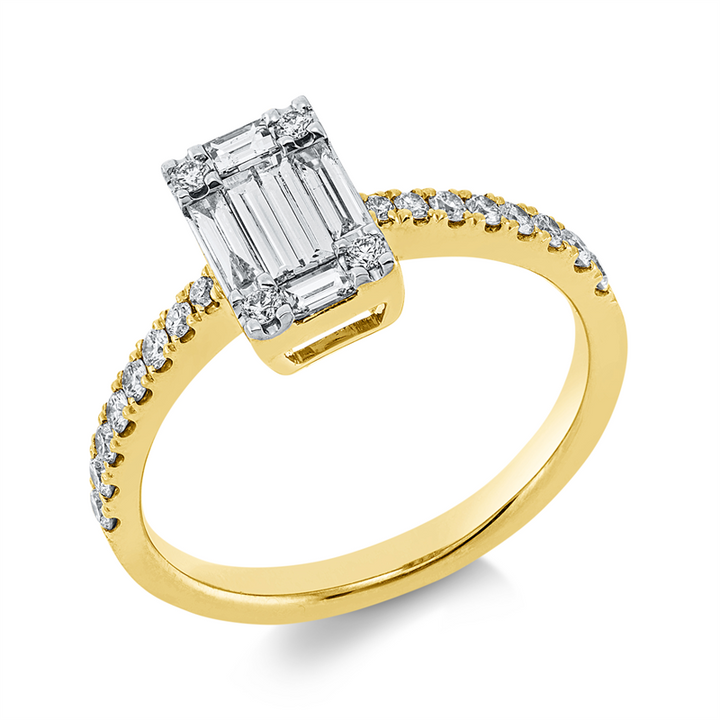 Baguette Illusion Ring Gelbgold 18kt Ref-1DO45