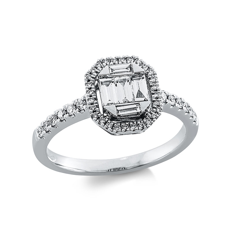 Baguette Illusion Ring Weißgold 18kt 0,48ct
