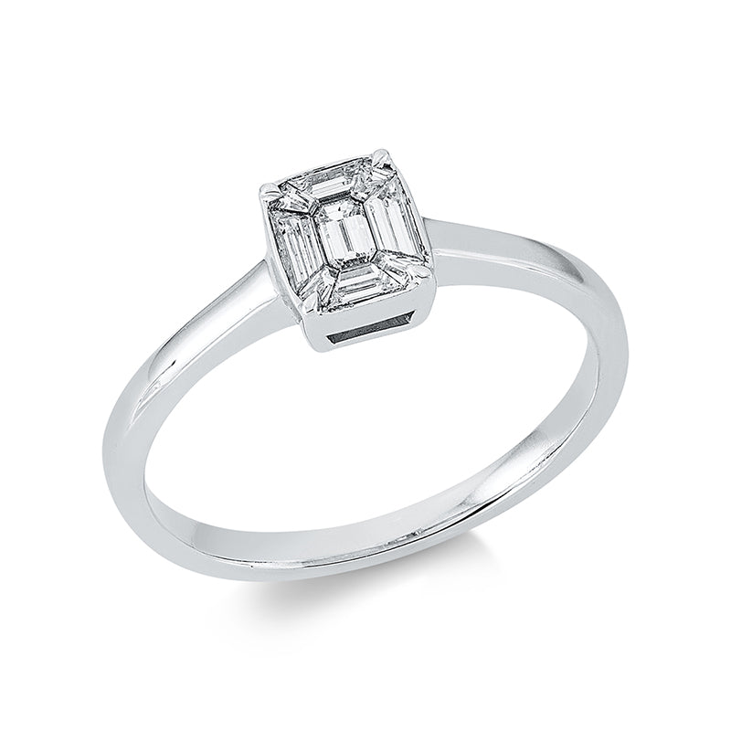 Baguette Illusion Ring Weißgold 18kt Ref-1DU44