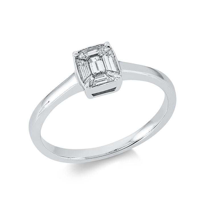 Baguette Illusion Ring Weißgold 18kt Ref-1DU44