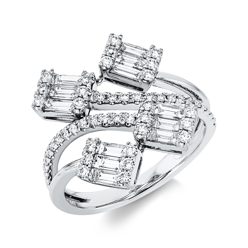 Baguette Illusion Ring Weißgold 18kt 1,08ct