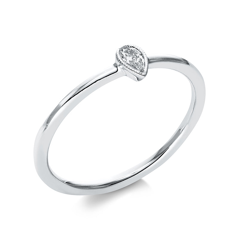 Solitaire Ring Weißgold 18kt 0,09ct