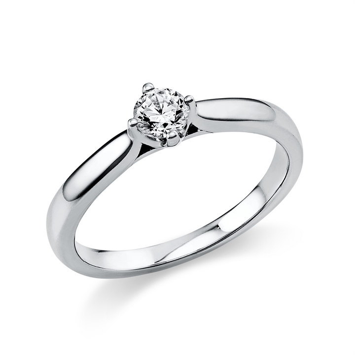 Solitaire Ring Weißgold 14kt Ref-1E236