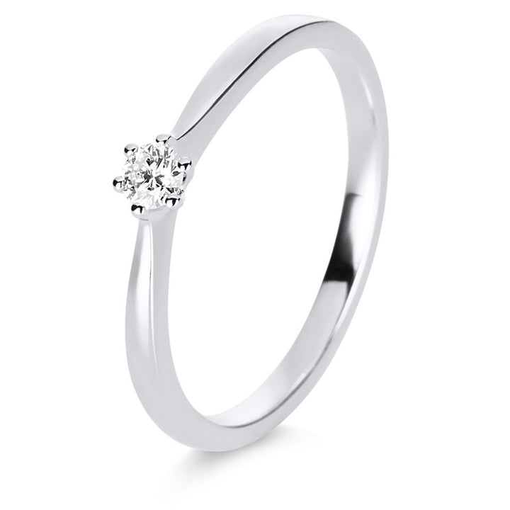 Solitaire Ring Weißgold 14kt Ref-1E242