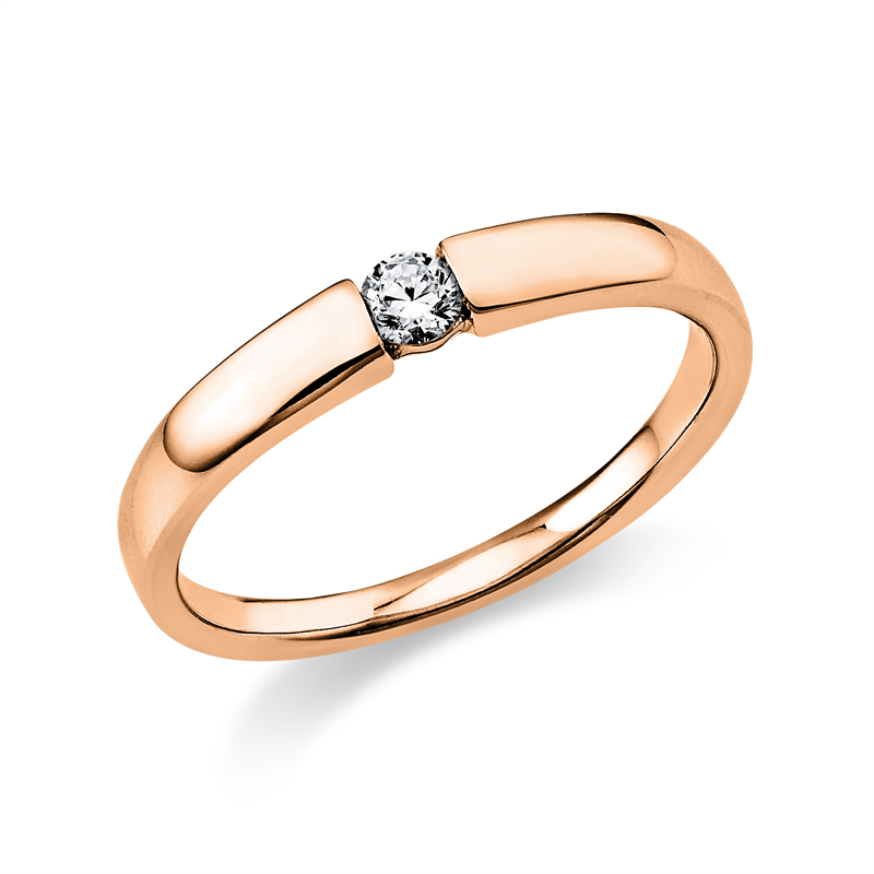 Solitaire Ring Rotgold 14kt 0,1ct