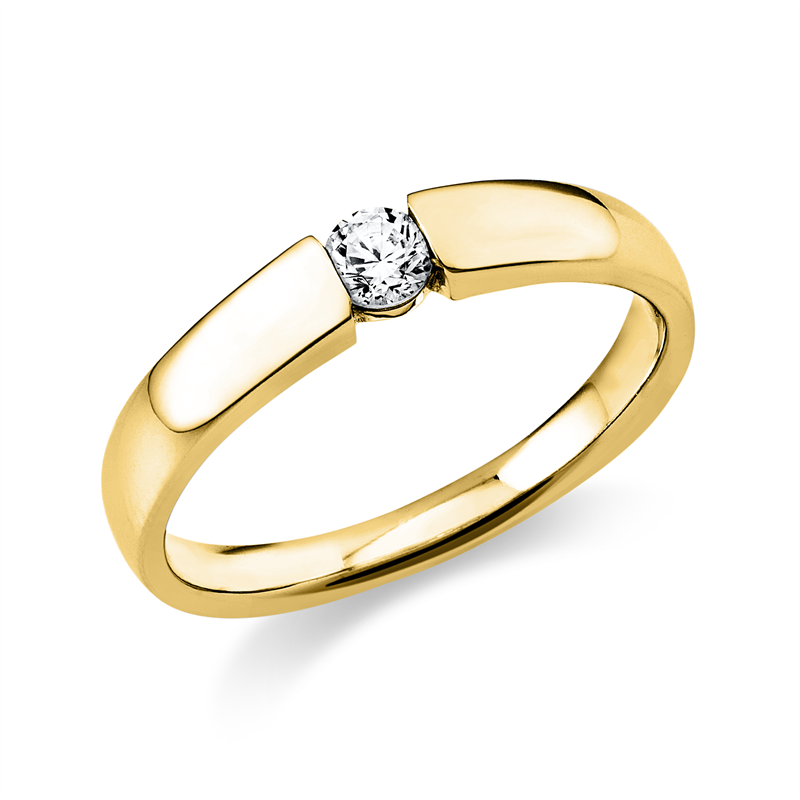 Solitaire Ring Gelbgold 18kt 0,15ct