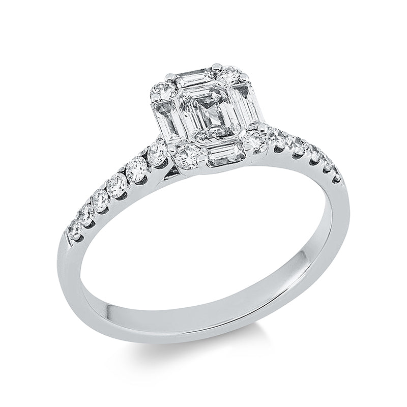 Baguette Illusion Ring Weißgold 18kt 0,55ct
