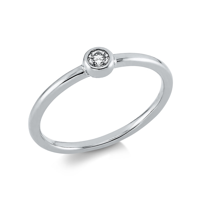 Solitaire Ring Weißgold 18kt 0,08ct