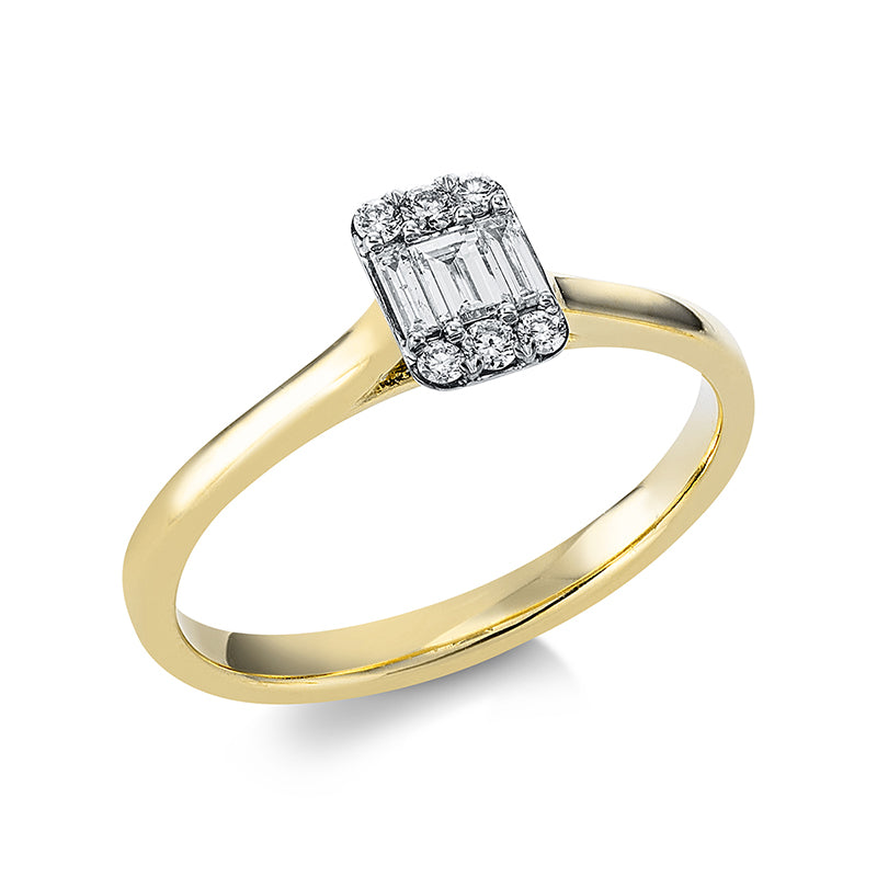 Baguette Illusion Ring Gelbgold 18kt Ref-1EK50