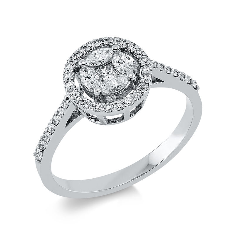 Illusion Classic Ring Weißgold 14kt 0,45ct