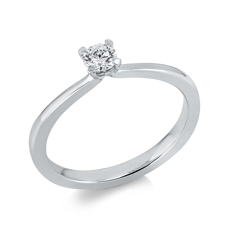 Solitaire Ring Weißgold 18kt Ref-1EL85