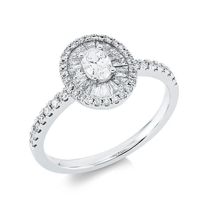 Baguette Illusion Ring Weißgold 18kt 0,66ct