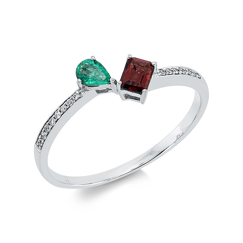 Farbstein Classic Ring Weißgold 14kt Ref-1EU63
