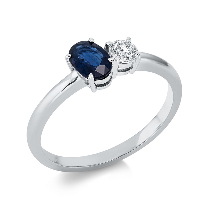 Farbstein Classic Ring Weißgold 18kt Ref-1EZ04