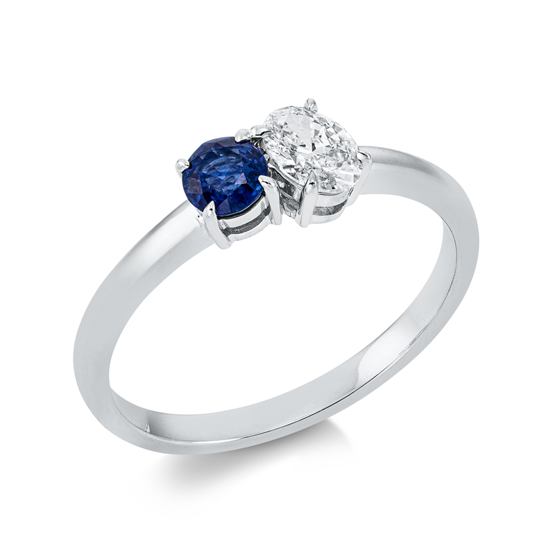 Farbstein Classic Ring Weißgold 18kt Ref-1EZ05