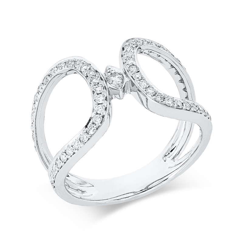 Mehrfachsteinbesatz Ring Weißgold 18kt 0,45ct