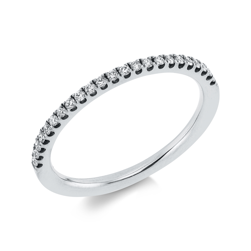 Memoire halb Ring Weißgold 18kt 0,16ct