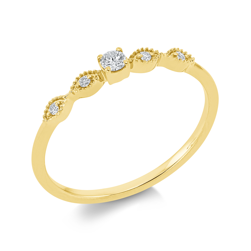 Mehrfachsteinbesatz Ring Weißgold 18kt 0,11ct