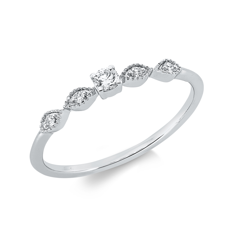 Mehrfachsteinbesatz Ring Weißgold 18kt 0,11ct