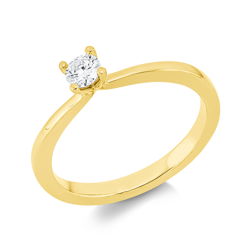 Solitaire Ring Weißgold 14kt 0,15ct