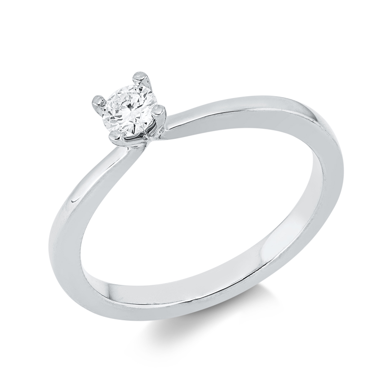 Solitaire Ring Weißgold 14kt 0,15ct