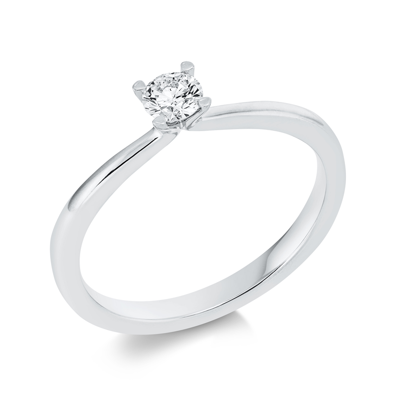 Solitaire Ring Weißgold 14kt 0,2ct