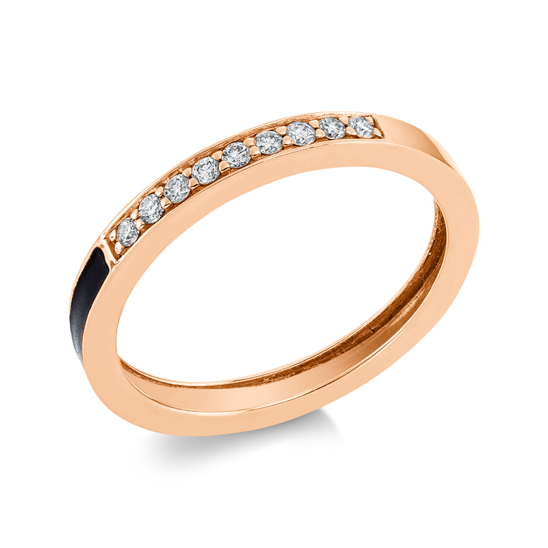 Memoire halb Ring Rotgold 18kt 0,11ct