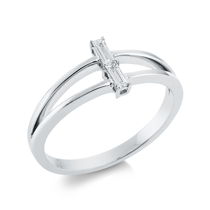 Baguette Ring Weißgold 18kt 0,1ct