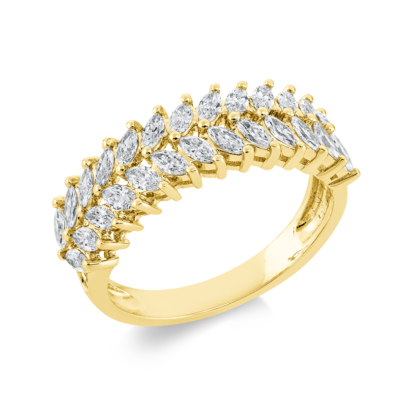 Mehrfachsteinbesatz Ring Gelbgold 18kt 0,94ct