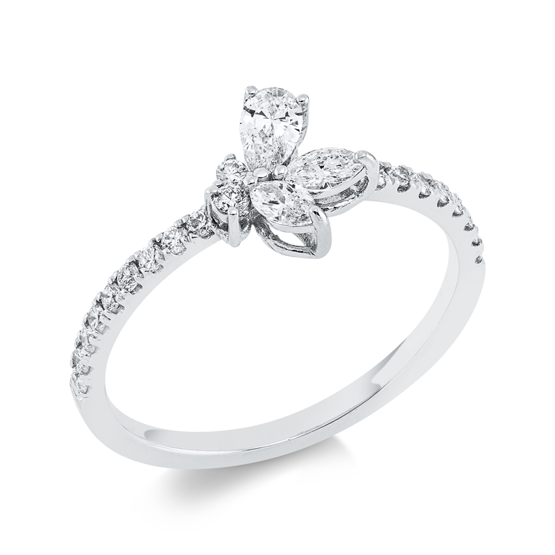 Modern Woman Ring Weißgold 14kt 0,5ct