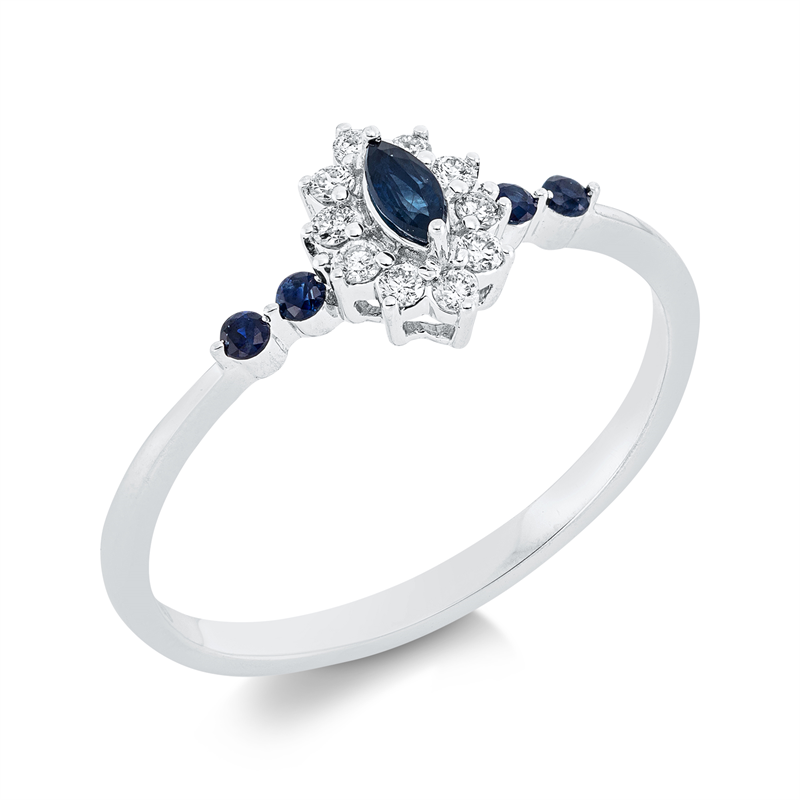 Farbstein Classic Ring Weißgold 18kt 0,15ct