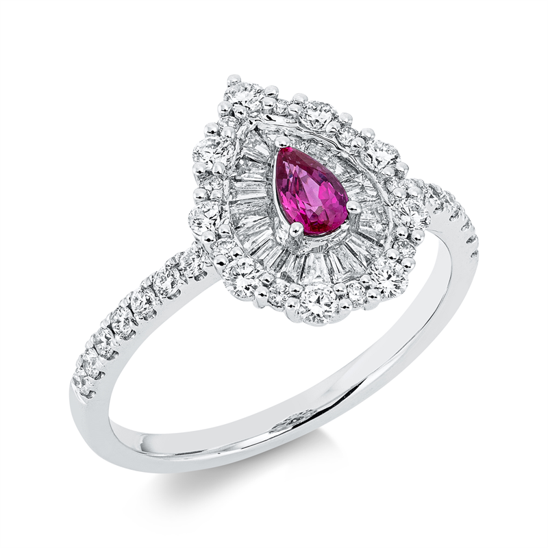 Farbstein Classic Ring Weißgold 18kt 0,65ct