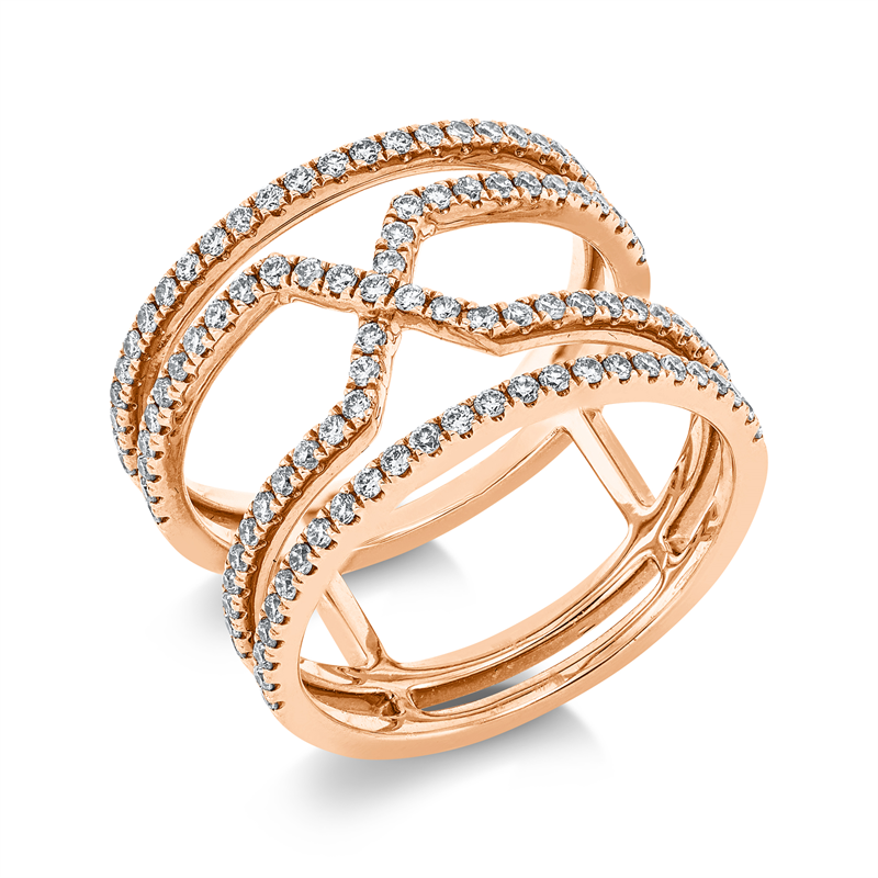 Modern Woman Ring Rotgold 18kt 0,65ct