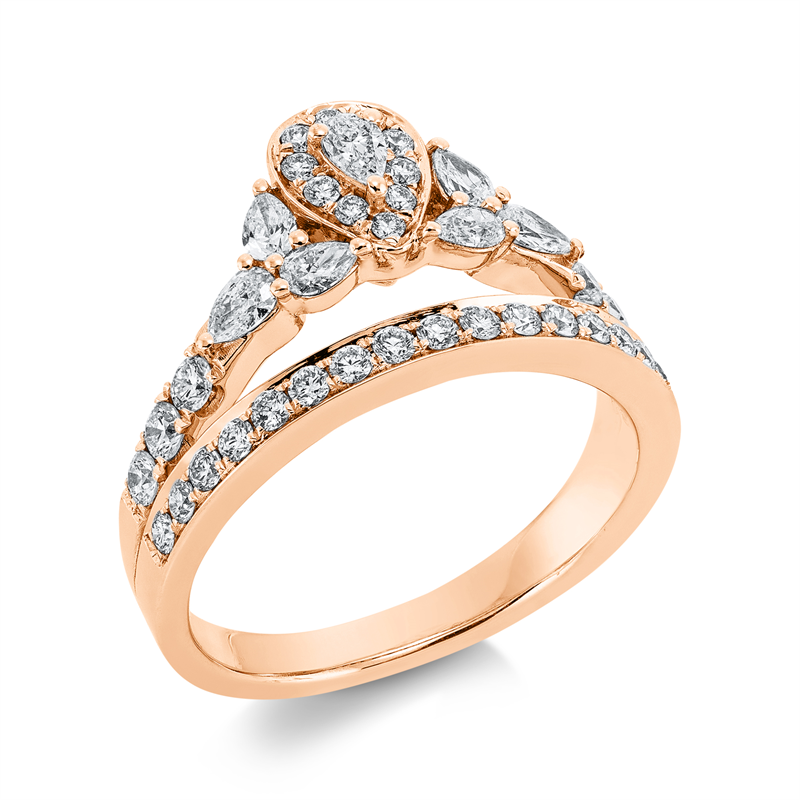 Modern Woman Ring Rotgold 18kt 0,86ct