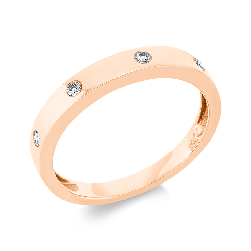 Modern Woman Ring Rotgold 18kt 0,07ct