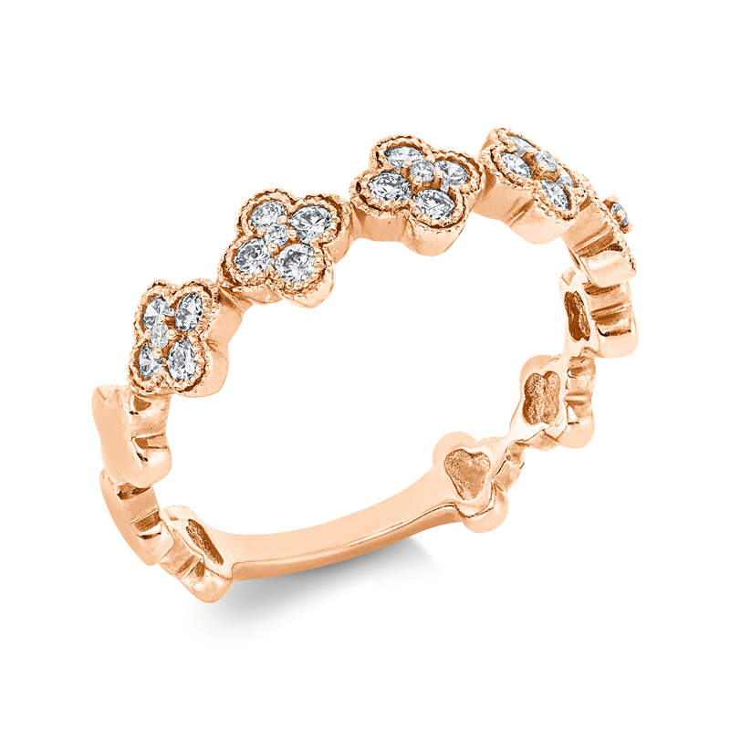 Modern Woman Ring Rotgold 18kt 0,33ct