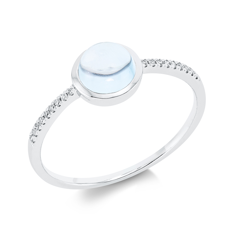 Farbstein Fashion Ring Weißgold 18kt 0,05ct