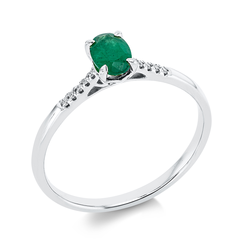 Farbstein Classic Ring Weißgold 18kt 0,03ct