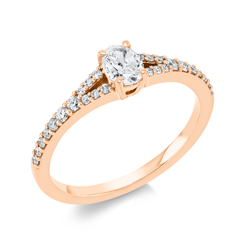 Solitaire mit Besatz Ring Weißgold 18kt 31,2ct