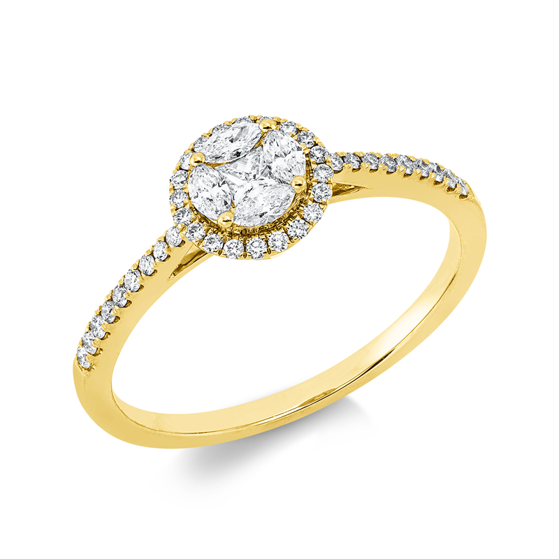 Baguette Illusion Ring Gelbgold 18kt Ref-1FU87