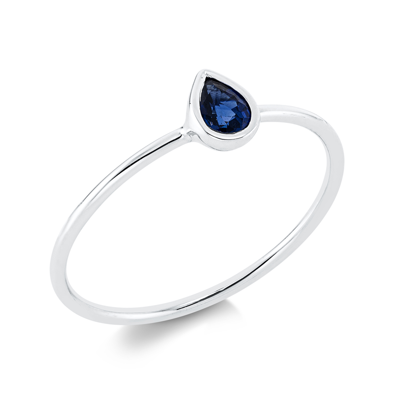 Farbstein Classic Ring Weißgold 18kt