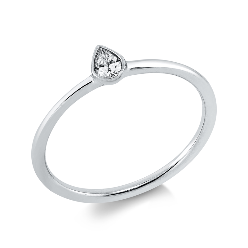 Solitaire Ring Weißgold 18kt 0,11ct