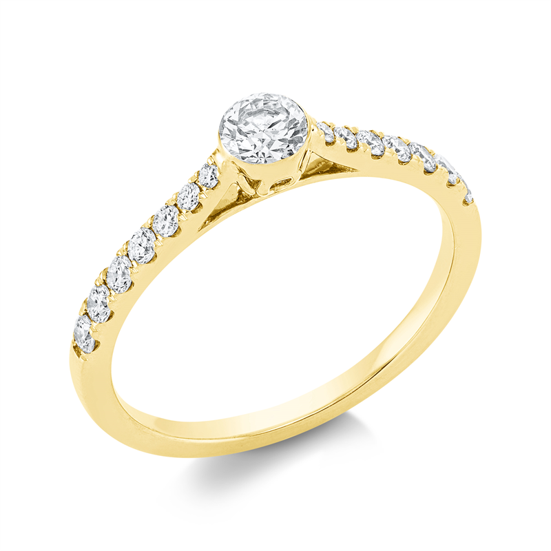 Solitaire mit Besatz Ring Weißgold 18kt 0,5ct